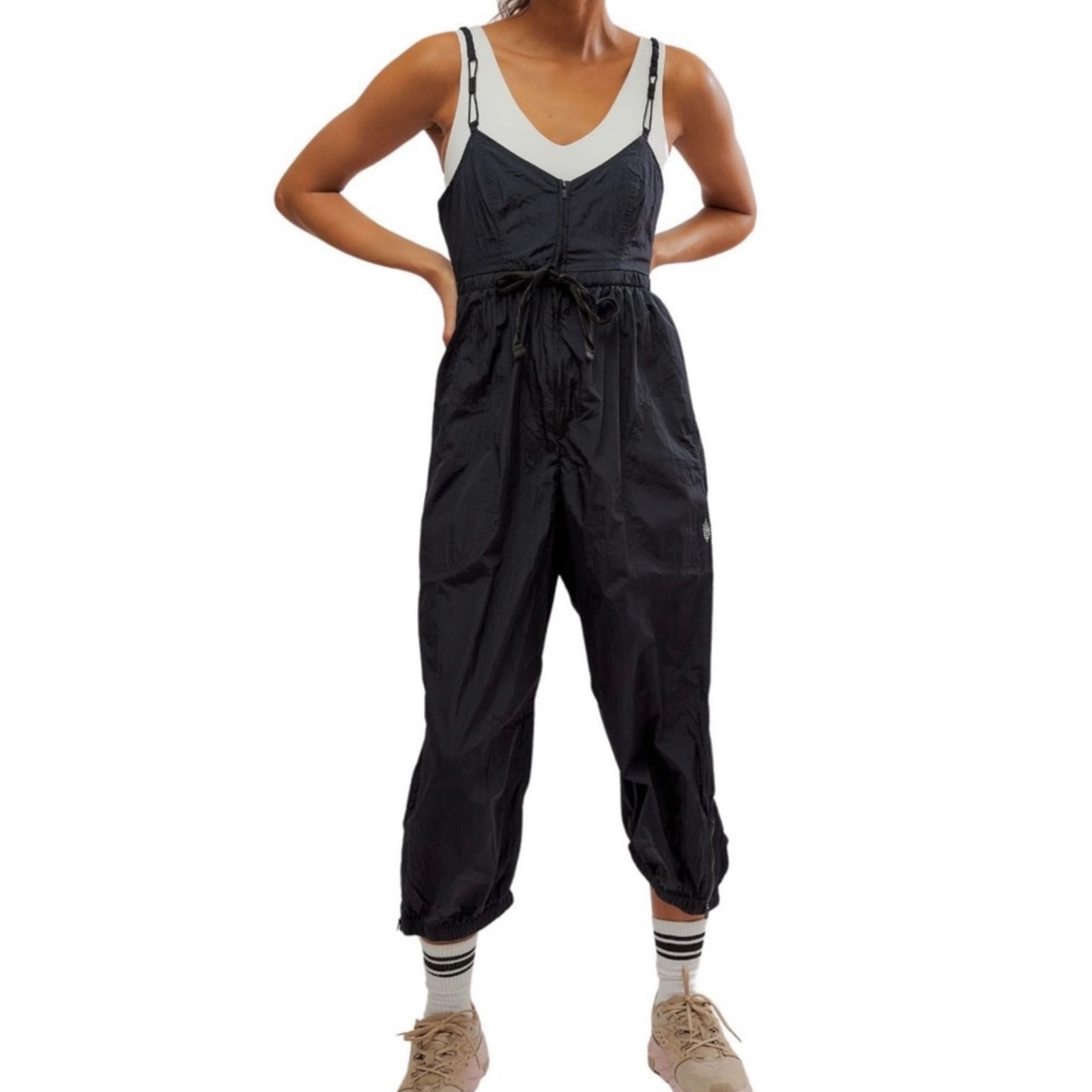 Free People Movement Down To Earth One-Piece Black Small Athletic Sporty